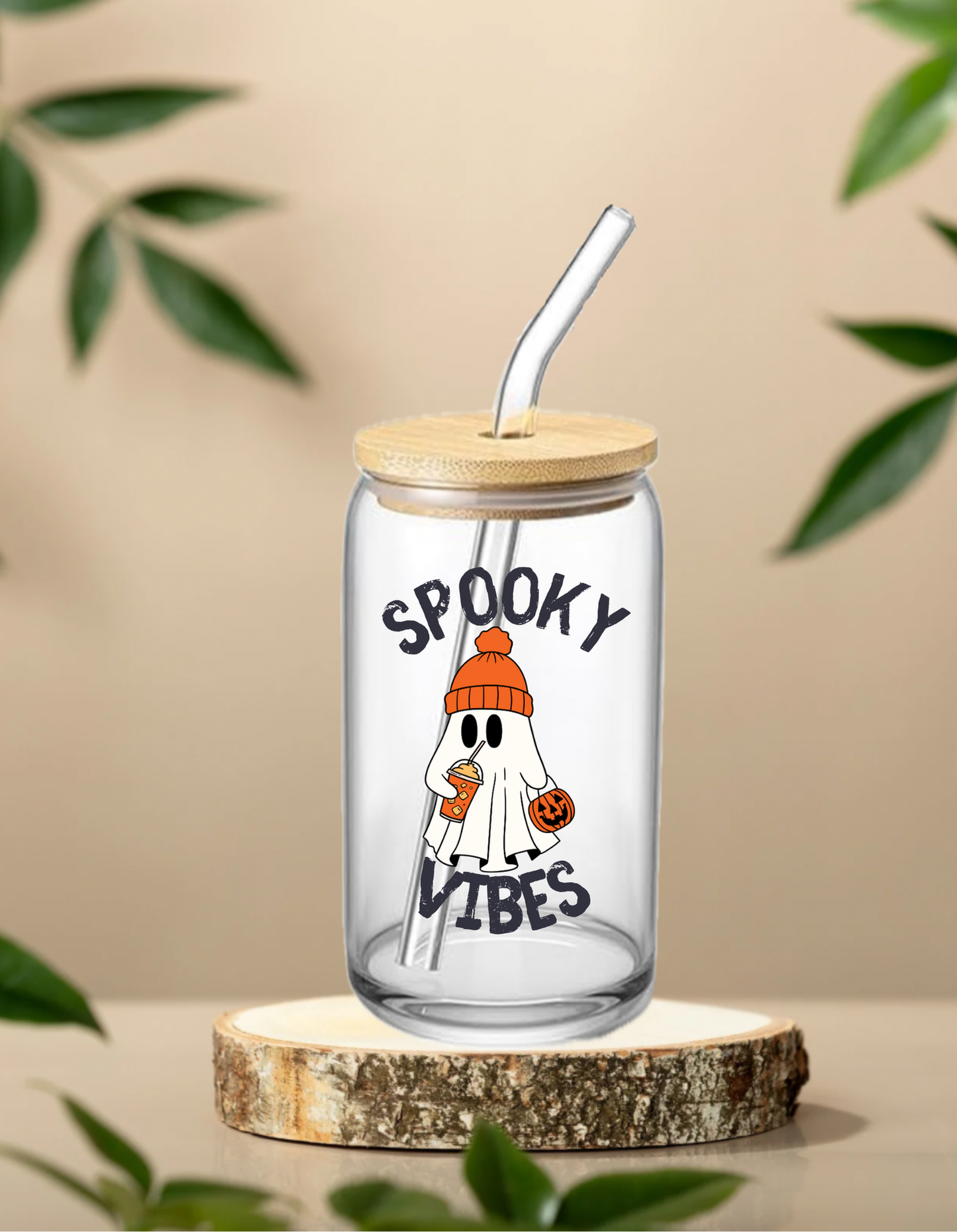 Spooky Vibes Glass Cup