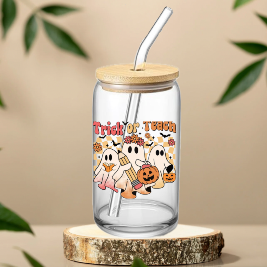 Trick or Treat 16oz Glass Cup