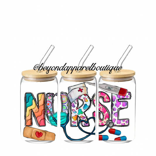 Nurse Glass Cup 16oz