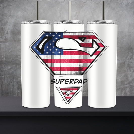 Superdad” USA Flag Tumbler (sublimation)